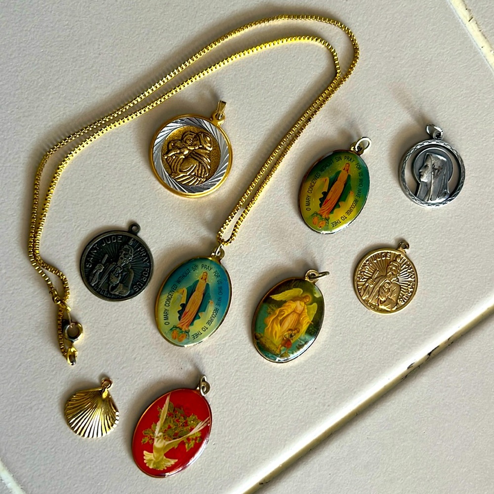 Lot of Religious charms and necklace